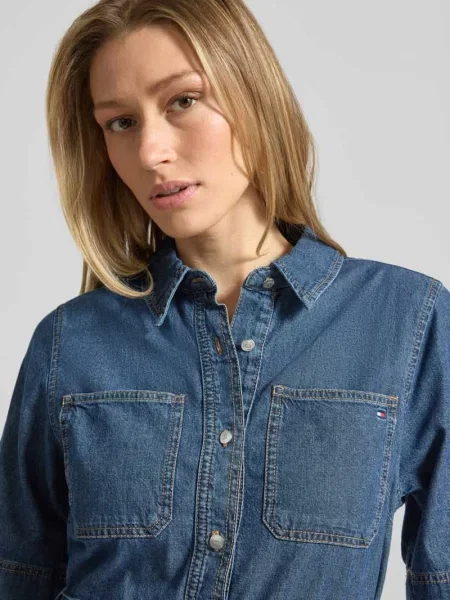 Sukienka jeansowa Fit and Flare z czystej bawełny Tommy Hilfiger