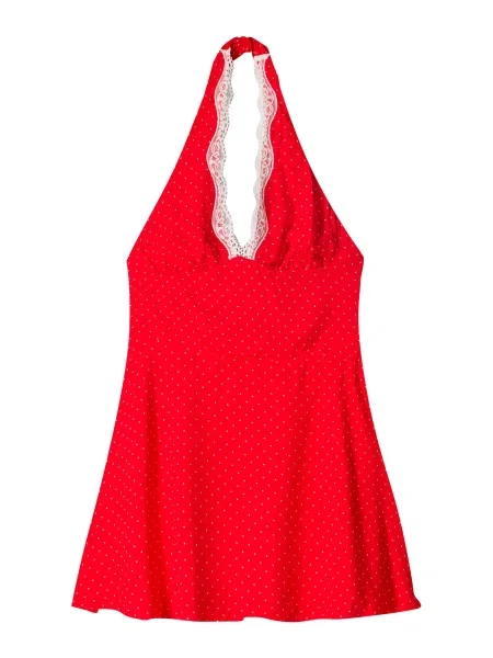 Bershka Šaty červená biela