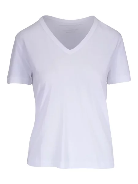 Tricou Majestic Filatures cu decolteu în V alb