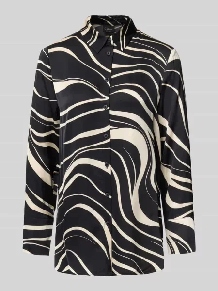 Bluzka z długim rękawem o kroju regular fit z czystej S.oliver Black Label czarna
