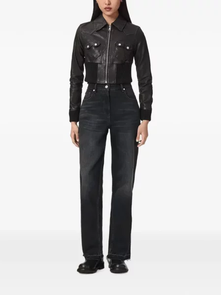 Geanta de piele Allsaints negru