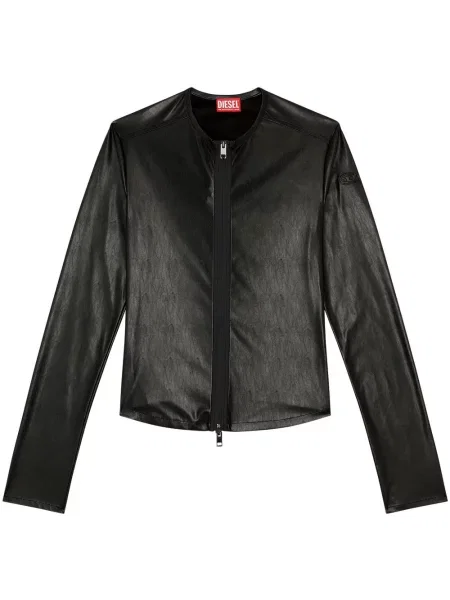 Кожена риза Diesel черно