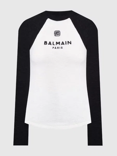 Джемпер з візерунком логотипа Balmain білий