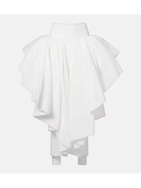 Fustă midi Alaïa asimetrică drapată până la genunchi alb