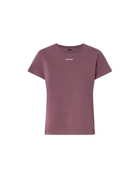 PINKO Tričko PINKO BASICO T-SHIRT JERSEY LOGO PINKO GOMMATO T-SHIRT' fialová