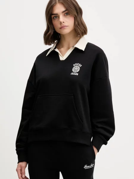 Guess Jeans bluza z nadrukiem czarny