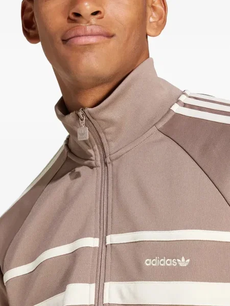 Pantaloni Adidas cu dungi cu broderie din fleece negru