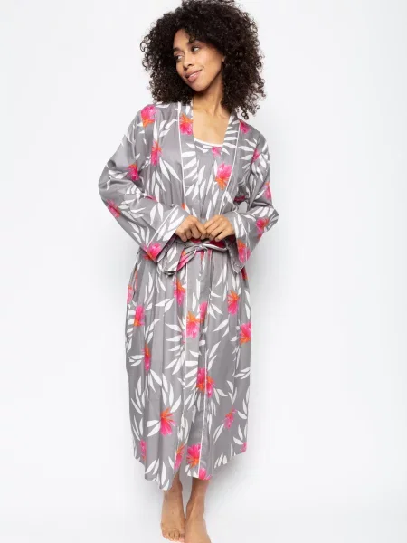 Халат CYBERJAMMIES Mallory бавовна/модал сірий