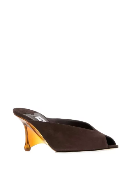 Papuci tip mules Jimmy Choo cu pană maro