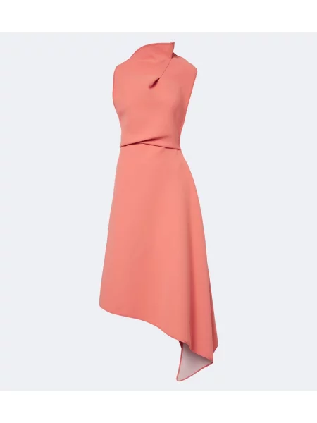 Rochie midi Maticevski asimetrică drapată roz