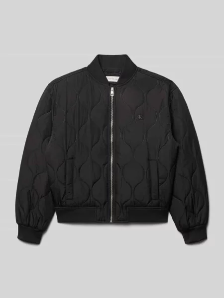 Kurtka pikowana o kroju regular fit z naszywką z logo model ‘Quilted’ Calvin Klein Jeans czarna