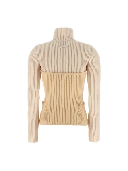 Sweter Jean Paul Gaultier wełniany beżowy