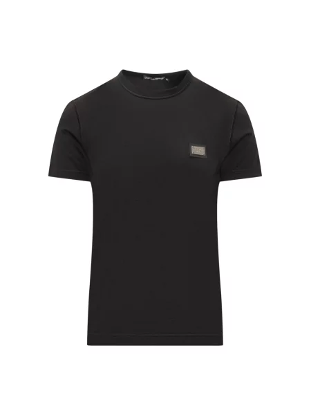 Dolce & Gabbana Koszulki Mężczyzna M Logo Plaque T-Shirt czarny