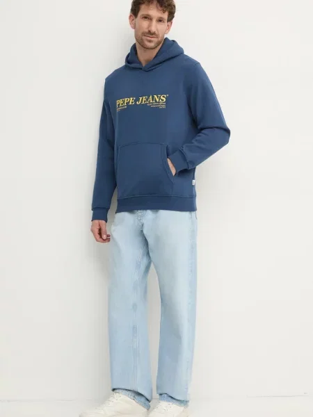 Кофта Pepe Jeans DYLAN HOODIE з капюшоном з аплікацією синій
