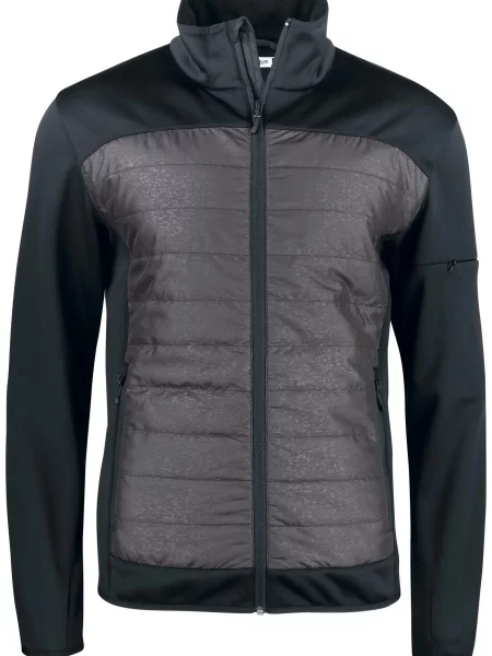 Clique Custer Lekko ocieplana bluza polarowa z nadrukiem odblaskowym – black czarna