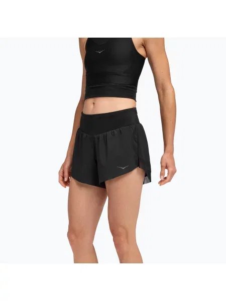 Pantaloni scurți de alergare pentru femei HOKA Glide 4" black negru