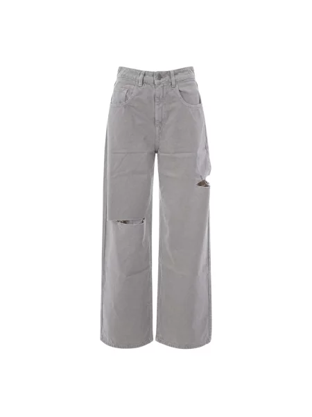 Szerokie jeansy Icon Denim szare