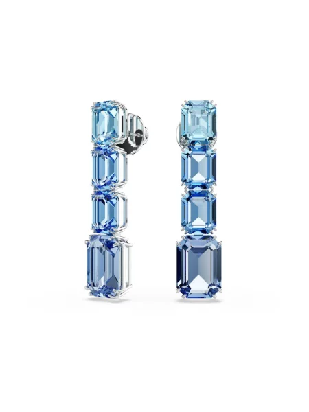 Lniane kolczyki Swarovski niebieskie