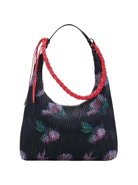Desigual Geantă de umăr verde / roz alb negru
