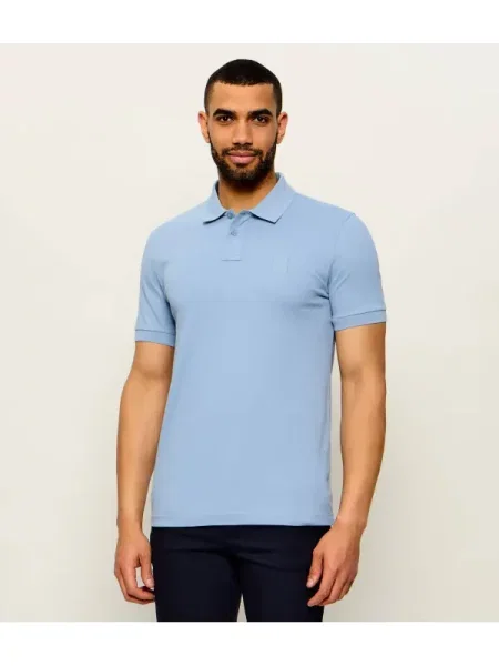 Tricou polo Boss Orange albastru