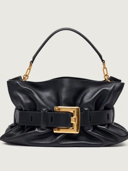 Balmain De piele geantă pe umăr ANTHEM MEDIUM negru