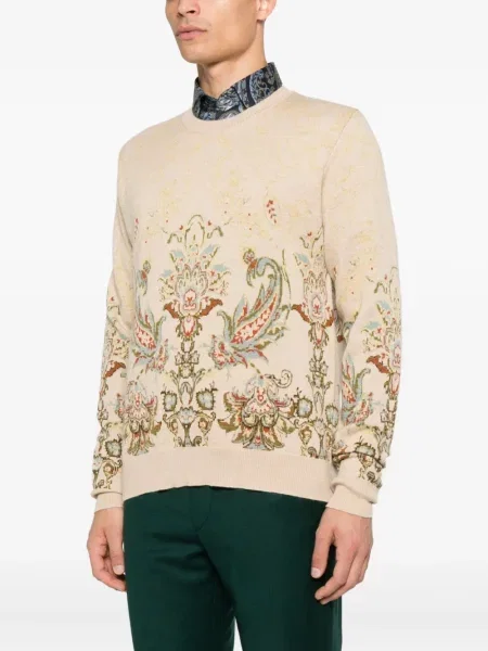 Pulover Etro cu model paisley cu decolteu rotund