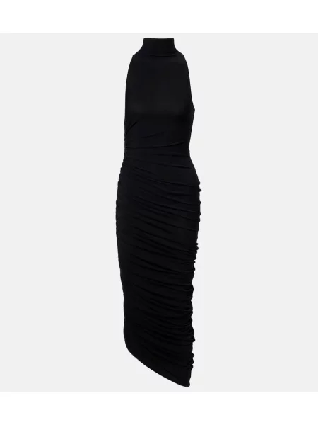 Rochie midi Jacquemus din jerseu până la genunchi de costum negru