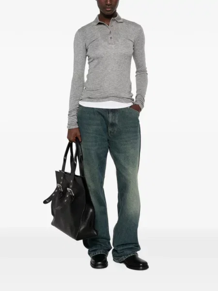 Lung tricou polo Entire Studios gri