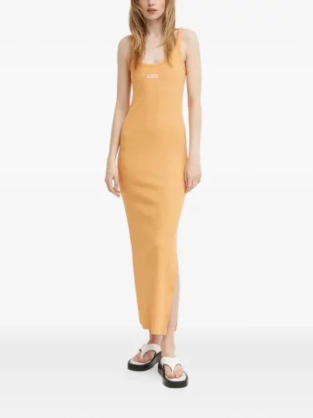 Rochie midi Gestuz cu broderie până la genunchi de costum portocaliu