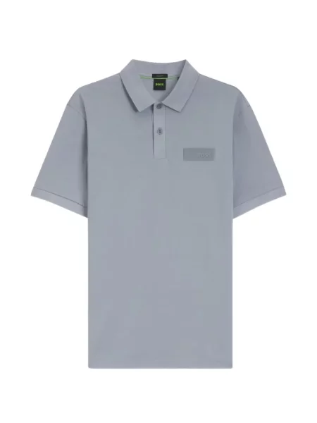 Tricou polo Boss cu autograf gri