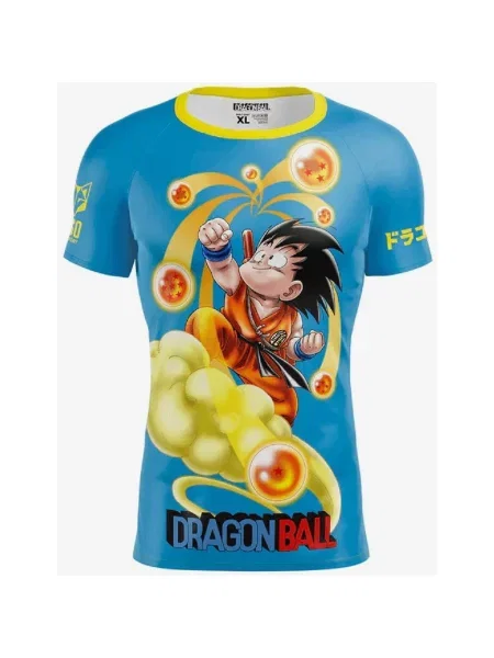 Koszulka Otso Dragon Ball z krótkim rękawem jasnoniebieska żółta S niebieska