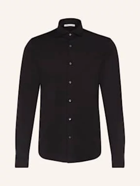 Stefan Brandt Žerzejová Košile Otis Slim Fit černá