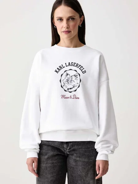 Karl Lagerfeld hanorac oversized pentru femei cu alb