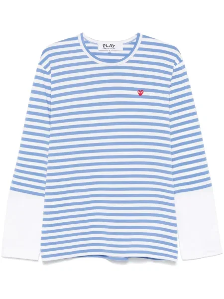 Tricou Comme Des Garcons Play cu motiv cu inimi albastru