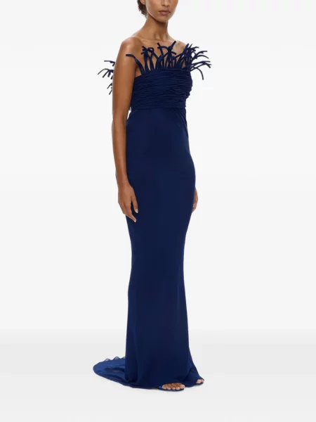 Rochie maxi Christopher Esber de mătase albastru