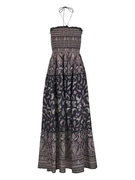 Rochie midi Veronica Beard cu model paisley până la genunchi de costum negru