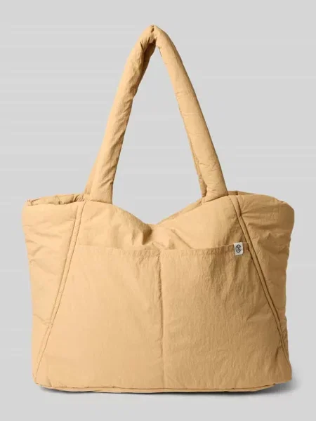 Torba shopper z detalem z logo model ‘SIRIA SASJA’ Msch Copenhagen beżowa