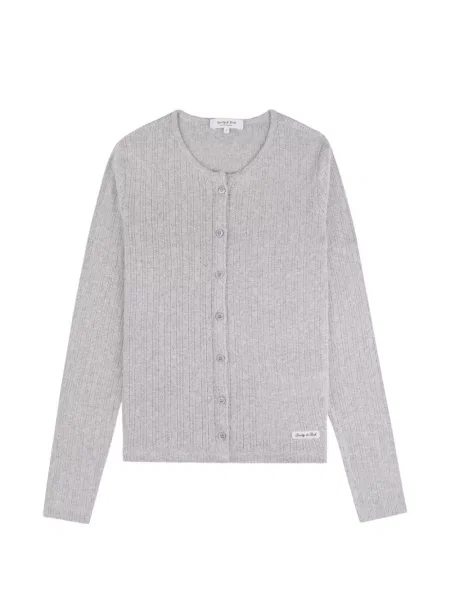 Cardigan Sporty & Rich cu autograf gri