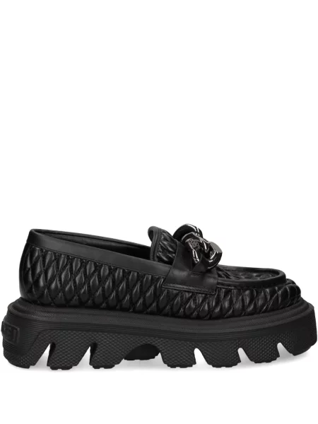 Matlasat pantofi loafer Casadei negru