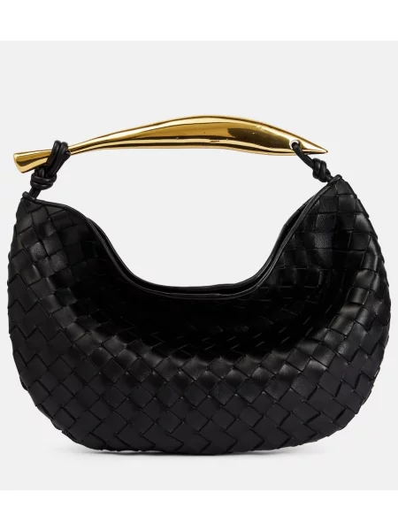 Geanta de piele Bottega Veneta Handle din piele bej