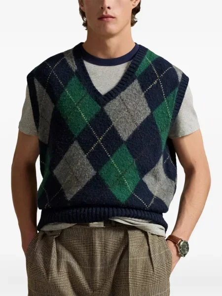 Haftowana koszulka polo Polo Ralph Lauren w paski ze sznurkiem niebieska