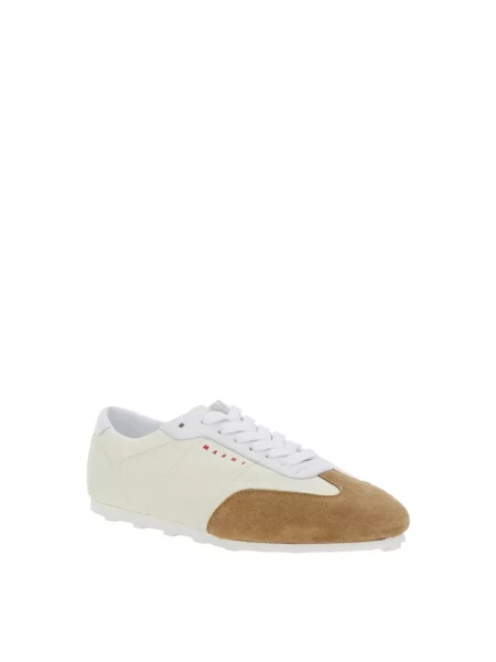 Sneakersy Marni skórzane piłkarskie białe