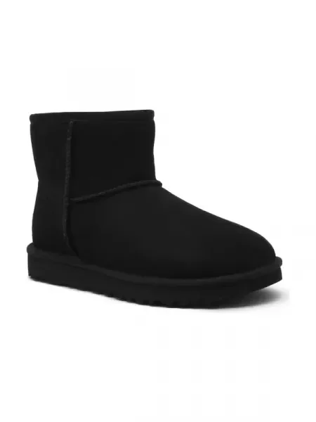 UGG De piele bocanci W Classic Mini II cu adaos de lână negru