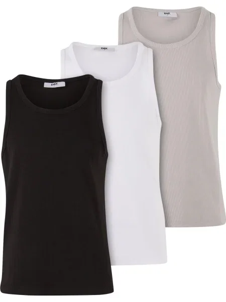 DEF Tricou gri / negru alb