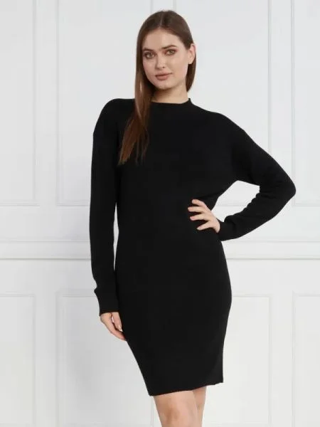 Armani Exchange Ruha Vestito gyapjú hozzáadásával fekete