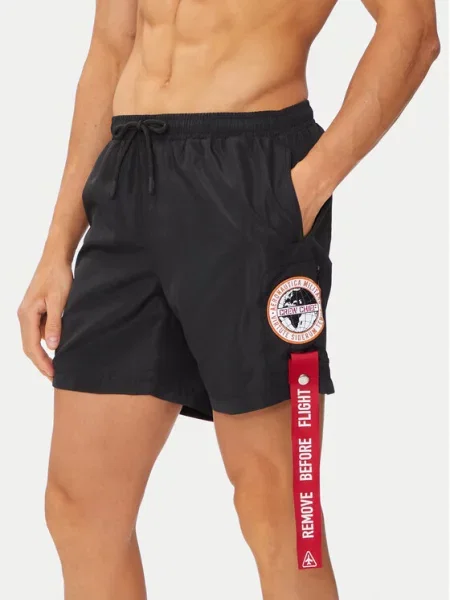 Aeronautica Militare Plavecké šortky černá