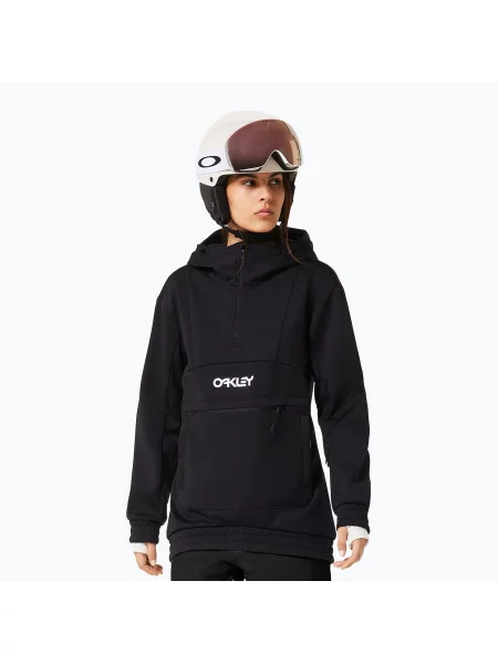 Női softshell kapucnis pulóver Oakley TNP Nose Grab Softshell Hoodie blackout/white. Méret: S fehér