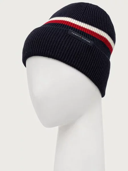 TOMMY HILFIGER Čiapky nebielená / tmavomodrá červená