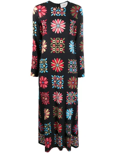 Rochie midi La Doublej cu imagine până la genunchi de costum negru