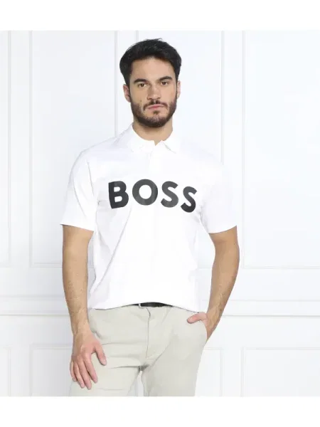 BOSS ORANGE Polo PeBigLogo alb
